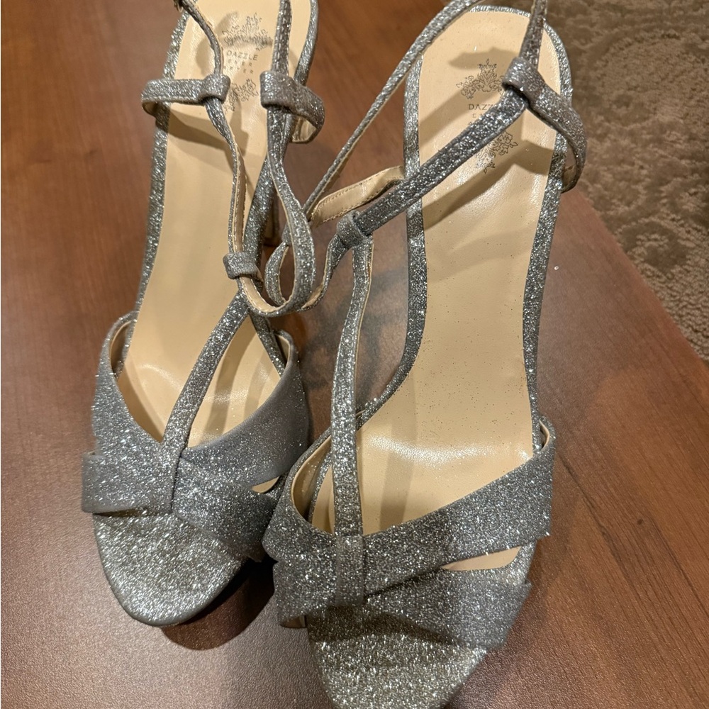Dazzling Silver Glitter Heels